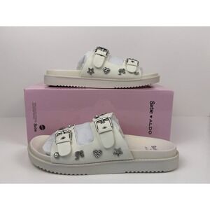 Barbie x Aldo BarbieDream-100 Bedazzled Sandals Women's Size 9 B White 16771854
